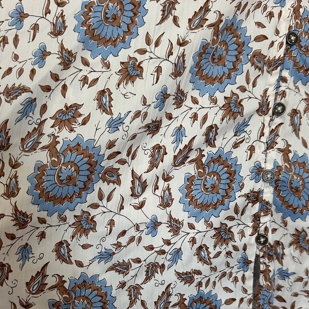 Anthropologie Blue and Brown Floral Blouse - Picture 6 of 6